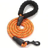 Pet supplies reflective multi-color nylon round rope dog chain foam handle medium large dog leash
