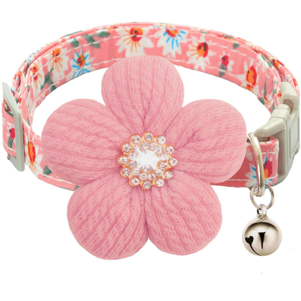 Pet accessories, shiny rhinestones, exquisite pet collars, dog collars, small and medium-sized dog floral cat collars