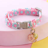 Pet necklace with colorful lace flowers, cat collar, puppy accessory, neck ring, bell collar, cat collar