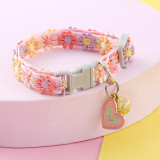 Pet necklace with colorful lace flowers, cat collar, puppy accessory, neck ring, bell collar, cat collar