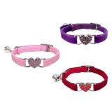 Love Cat Collar Colorful Plush Small Dog Necklace Pet Supplies Cat Ring Bell Outing Dog