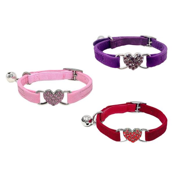 Love Cat Collar Colorful Plush Small Dog Necklace Pet Supplies Cat Ring Bell Outing Dog