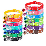Dog footprints, pet collars, cat collars, dog collars, bell printed collars, cat collars, pet supplies
