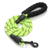 Pet supplies reflective multi-color nylon round rope dog chain foam handle medium large dog leash