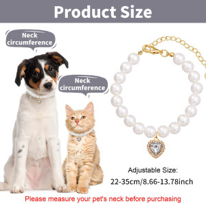 Cat Pearl Collar Necklace Princess Style Acrylic Love Water Diamond Pendant Cat Collar Lady Style Dog Neck Ring