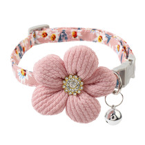 Pet Collar Flower with Detachable Bell Flower Pendant Cat Bow Tie Accessory Adjustable Neckband