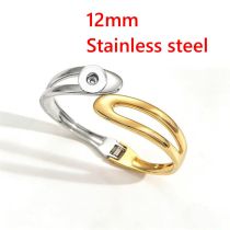 12mm 20mm snap button bangle Stainless steel geometric opening bracelet