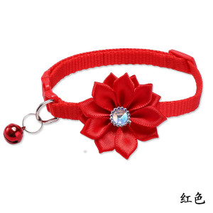 Flower Bow Pet Collar Cat Collar Dog Neck Collar Cat Collar Pet Supplies with Bell Collar
