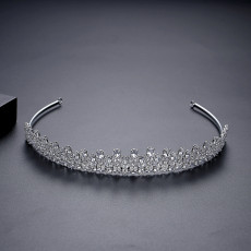 Hairband Copper with Zircon Crown Bridal Banquet Wedding Accessories Female