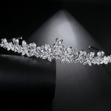 Copper inlaid zircon bridal banquet crown headband bridal headpiece