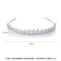 Hairband Copper with Zircon Crown Bridal Banquet Wedding Accessories Female