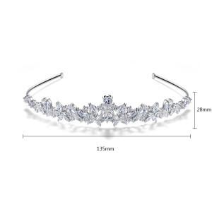 Copper inlaid zircon bridal banquet crown headband bridal headpiece