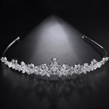 Copper inlaid zircon bridal banquet crown headband bridal headpiece