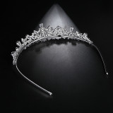 Copper inlaid zircon bridal banquet crown headband bridal headpiece