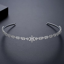 Coldness style crown headpiece, bride's veil, headband, high-end women's zircon hair accessory