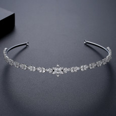 Coldness style crown headpiece, bride's veil, headband, high-end women's zircon hair accessory