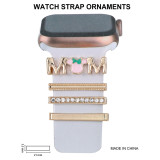 Suitable for Apple Watch Decorative Rings, Smart Silicone Straps, Diamond studded Decorative Buckles, and Decorative Nails