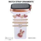 Suitable for Apple Watch Decorative Rings, Smart Silicone Straps, Diamond studded Decorative Buckles, and Decorative Nails