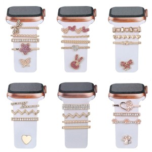 Suitable for Apple Watch Decorative Rings, Smart Silicone Straps, Diamond studded Decorative Buckles, and Decorative Nails