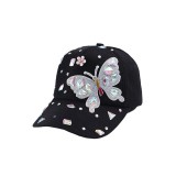 Women's Hats: Colorful Glass Rhinestone Baseball Cap Butterfly Sun Hat for Sun Protection