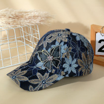 Breathable sun hat, sun protection baseball cap, lace rhinestone butterfly hat, children's mesh, breathable sun protection