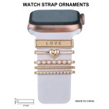 Suitable for Apple Watch Decorative Rings, Smart Silicone Straps, Diamond studded Decorative Buckles, and Decorative Nails