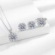 Two carat sugar imitation moissani diamond earrings, necklace, ring, and jewelry set