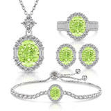 Caibao Ice Flower Cut Pigeon Egg Set Sparkling High Carbon Diamond Ring Women's Earnail Necklace Bracelet Pendant