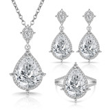 Natural gemstone set, high-end ring necklace, earrings, women's jewelry