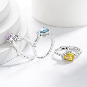 Caibao Ice Flower Cutting Swan Set, Plated with Genuine Gold, High Carbon Diamond Ring, Earnail Necklace, Pendant, Jewelry