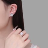 Two carat sugar imitation moissani diamond earrings, necklace, ring, and jewelry set