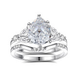 925 Silver Crown Bridal Set 2ct High Carbon Diamond Ring for Women