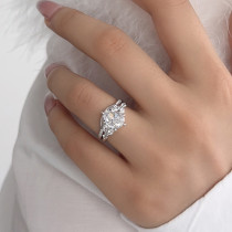 925 Silver Crown Bridal Set 2ct High Carbon Diamond Ring for Women