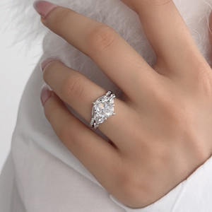925 Silver Crown Bridal Set 2ct High Carbon Diamond Ring for Women