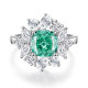 Original design s925 pure silver square green Paraiba ring wholesale high carbon diamond ring for women