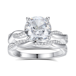 2ct high carbon diamond 925 silver ring wholesale for women