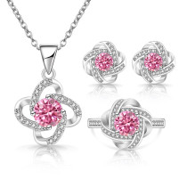 Lucky Clover Colored Treasure Earrings, Earrings, Necklace, Ring Set Jewelry