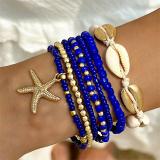 Shell, starfish, rice beads, Bohemian bead weaving bracelet, anklet necklace