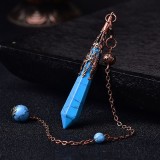 Natural amethyst pink crystal pendant, single pointed hexagonal pillar necklace, yoga accessories, spiritual swing, FM external