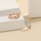 S925 silver  Zircon Love Friendship Ring Female Ring Tail Ring