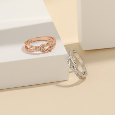S925 silver  Zircon Love Friendship Ring Female Ring Tail Ring