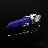 Natural hexagonal pillar amethyst pink crystal tiger eye stone necklace retro silver rose plum blossom pendant