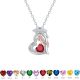 Graduation Season Doctoral Hat Necklace for Women,  zircon silver Rose Gold Two tone Diamond Pendant, Fashion Birthday Stone Lock Chain