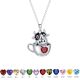 Cow necklace with diamond zircon pendant and twelve birthstones
