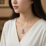 Cow necklace with diamond zircon pendant and twelve birthstones