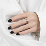 S925 Double layered Heart Lightning Diagram Set Zircon Ring Female Food Ring