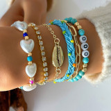 Shell, starfish, rice beads, Bohemian bead weaving bracelet, anklet necklace