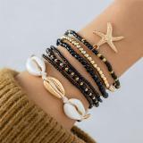 Shell, starfish, rice beads, Bohemian bead weaving bracelet, anklet necklace