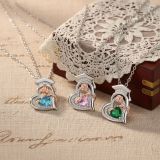 Graduation Season Doctoral Hat Necklace for Women,  zircon silver Rose Gold Two tone Diamond Pendant, Fashion Birthday Stone Lock Chain