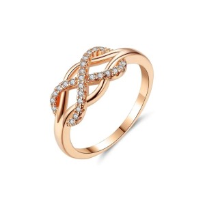 S925 Pure Silver Unlimited Lucky 8-Knot Zircon Ring Women's Food Ring